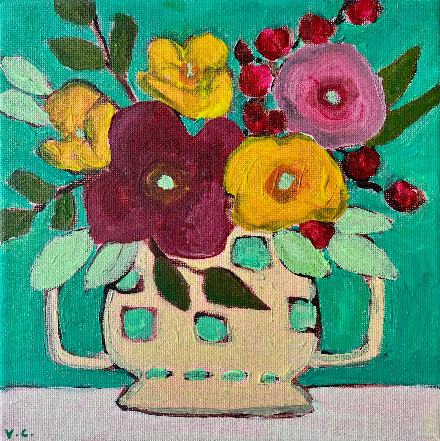 Pack of 8 Original Artwork Cards “Floral Collection” - 15cm x 15cm (6in x 6in) Greeting Card made from recycled material