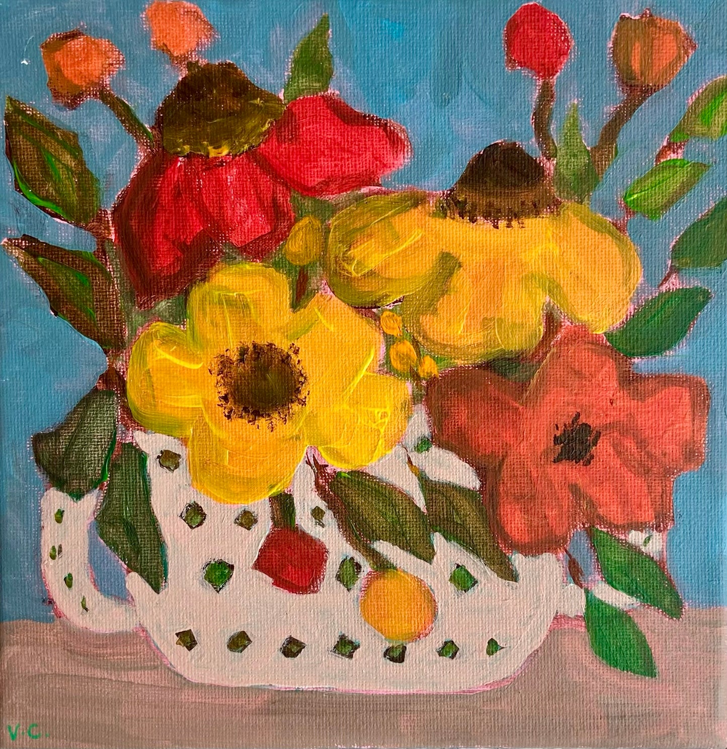 Pack of 8 Original Artwork Cards “Floral Collection” - 15cm x 15cm (6in x 6in) Greeting Card made from recycled material