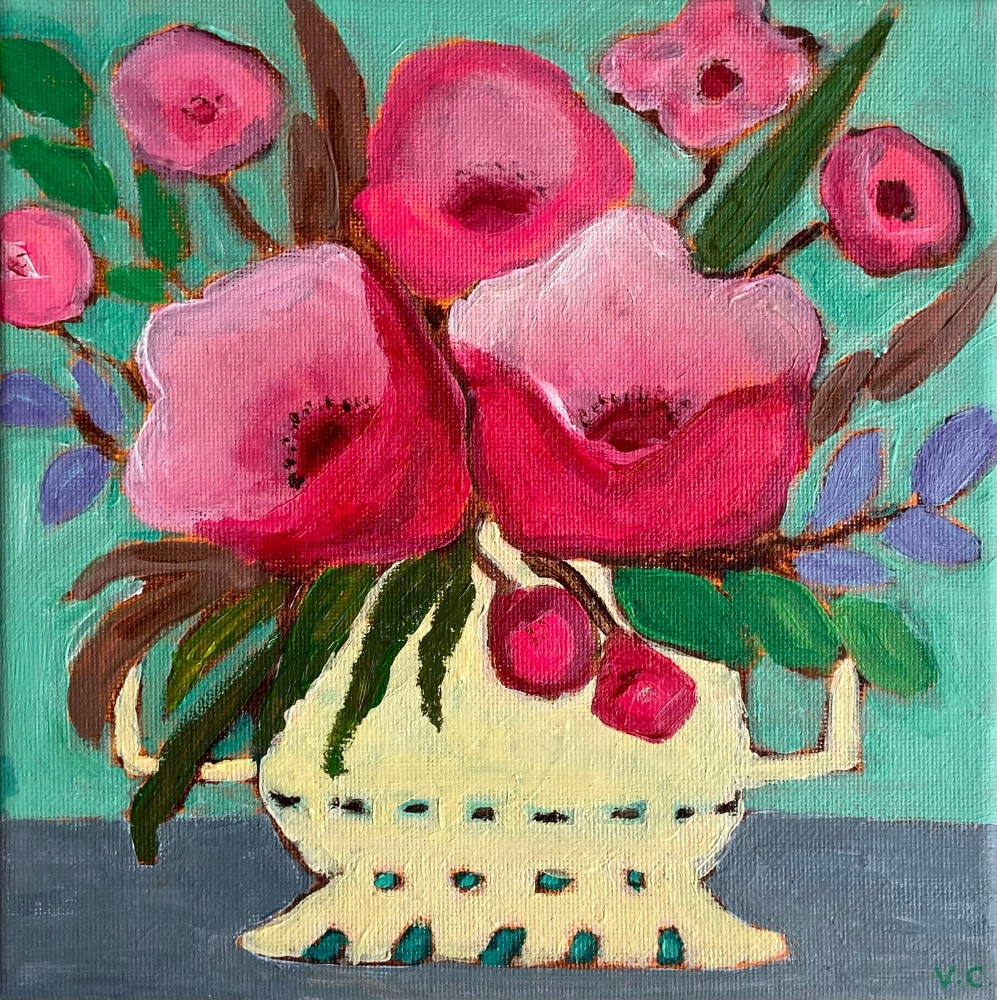 Pack of 8 Original Artwork Cards “Floral Collection” - 15cm x 15cm (6in x 6in) Greeting Card made from recycled material