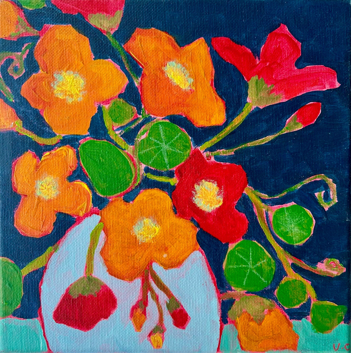 Pack of 8 Original Artwork Cards “Floral Collection” - 15cm x 15cm (6in x 6in) Greeting Card made from recycled material