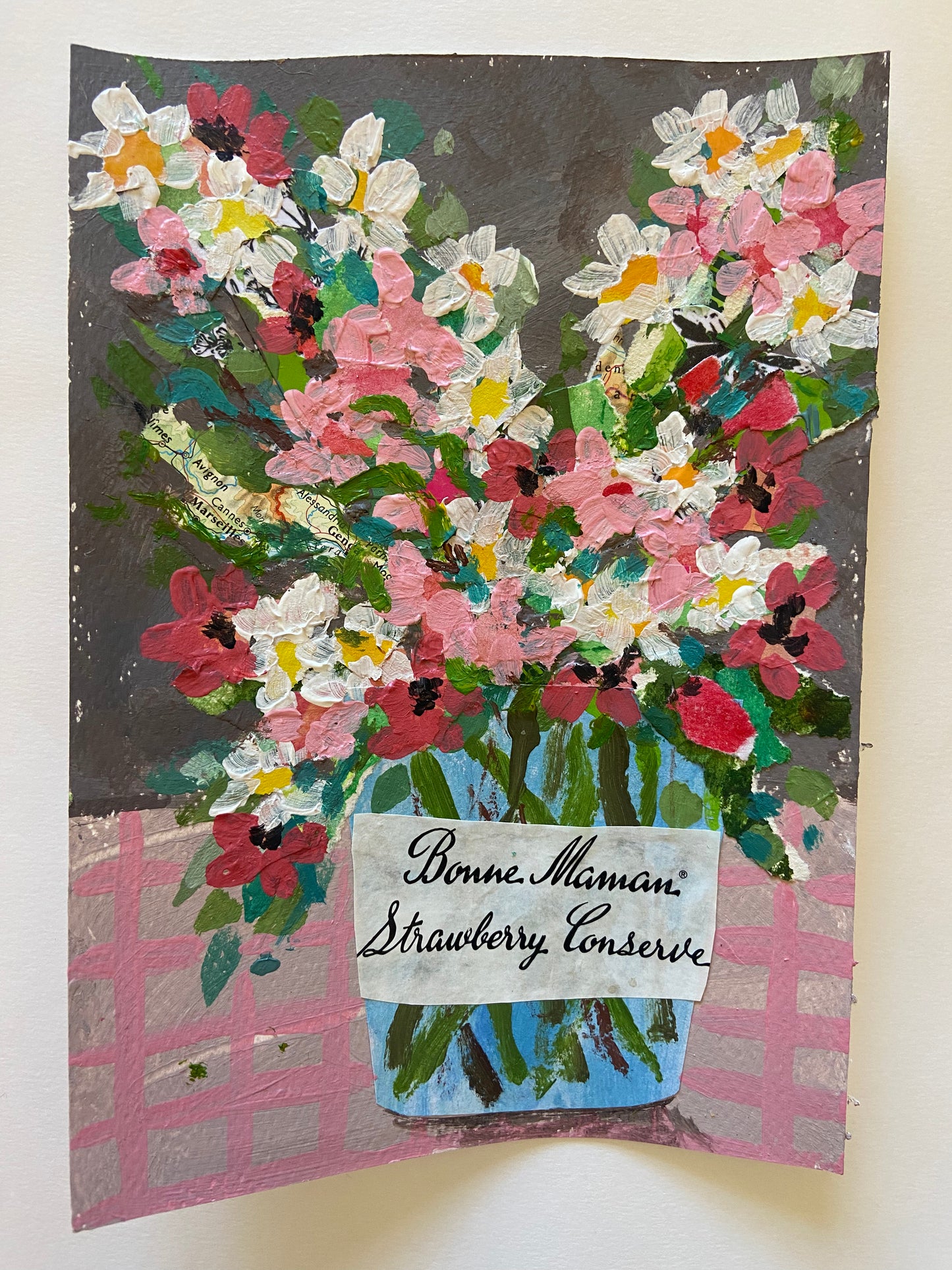 Wildflowers in Strawberry Conserve Jar