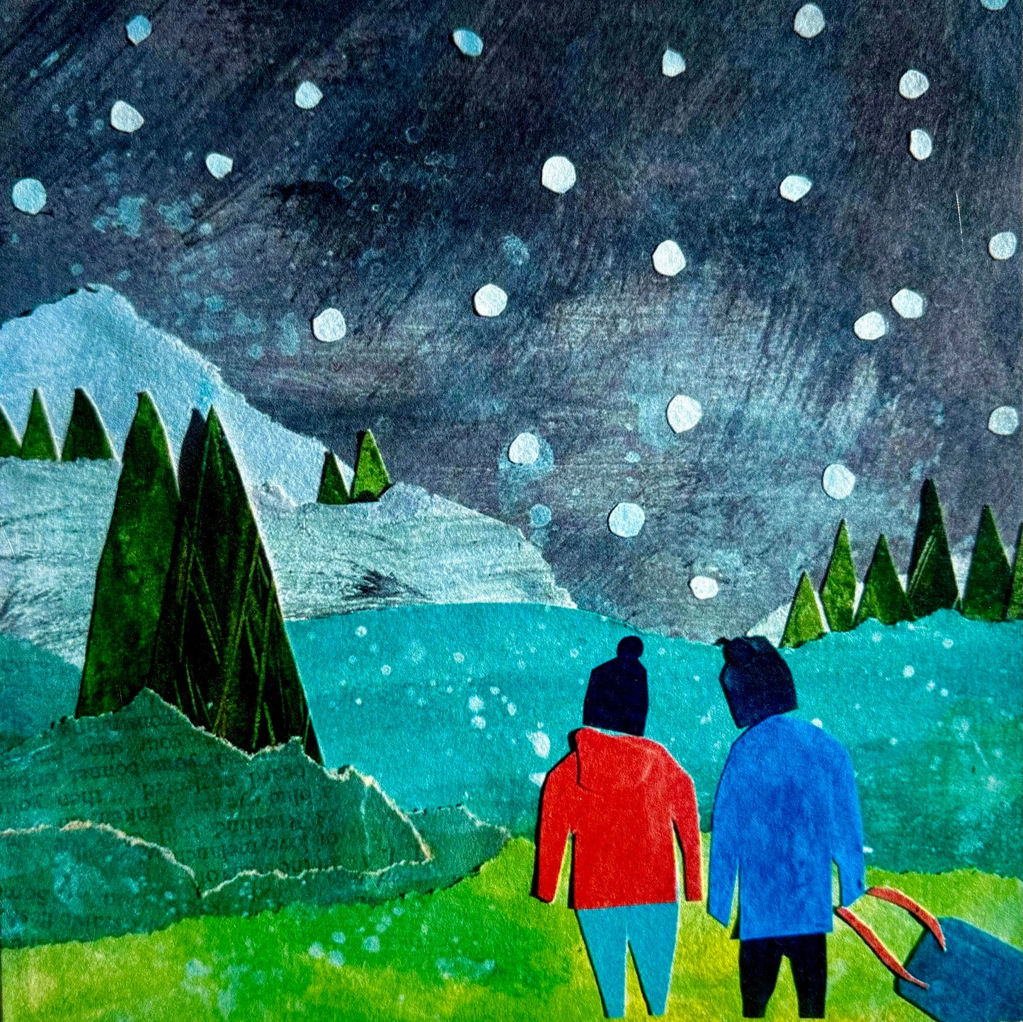 Norfolk Snow - 15cm x 15cm (6in x 6in) Christmas Card made from recycled material