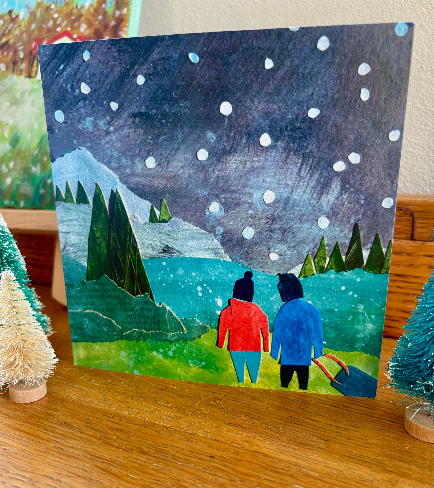 Norfolk Snow - 15cm x 15cm (6in x 6in) Christmas Card made from recycled material