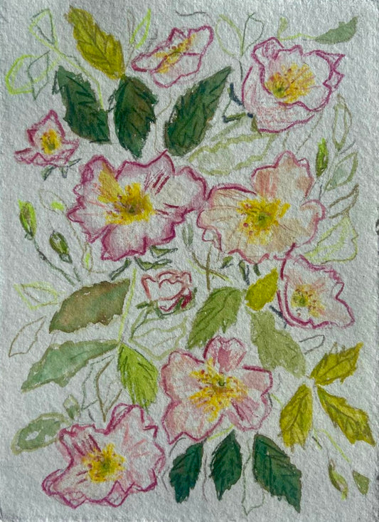 Wild Rose 2 (4 1/2in x 6in) Original Artwork (unframed)