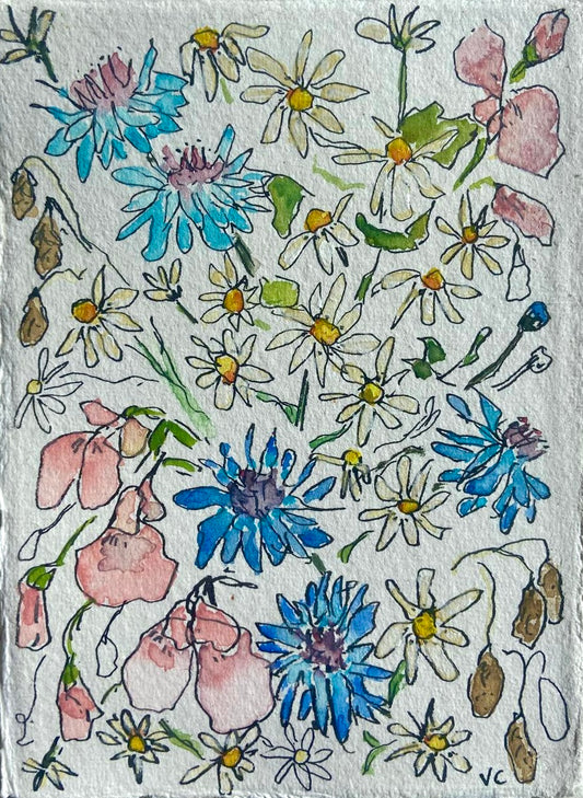 Study of an English Country Garden 2(4 1/2in x 6in) Original Artwork (unframed)