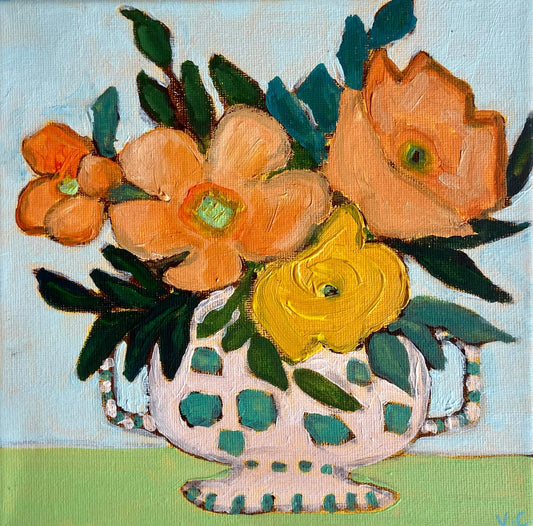 Pack of 8 Original Artwork Cards “Floral Collection” - 15cm x 15cm (6in x 6in) Greeting Card made from recycled material