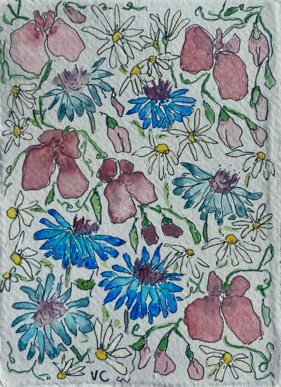 Study of an English Country Garden 1(4 1/2in x 6in) Original Artwork (unframed)