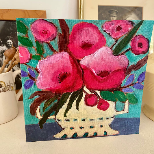 Flowers at Holkham Hall - 15cm x 15cm (6in x 6in) Greeting Card made from recycled material