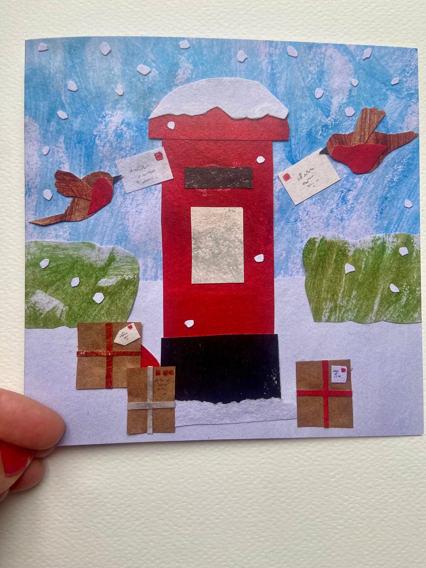 Pack of 6 Original Cut Paper Cards “Winter Celebration 2025” - 15cm x 15cm (6in x 6in) Christmas Cards made from recycled material